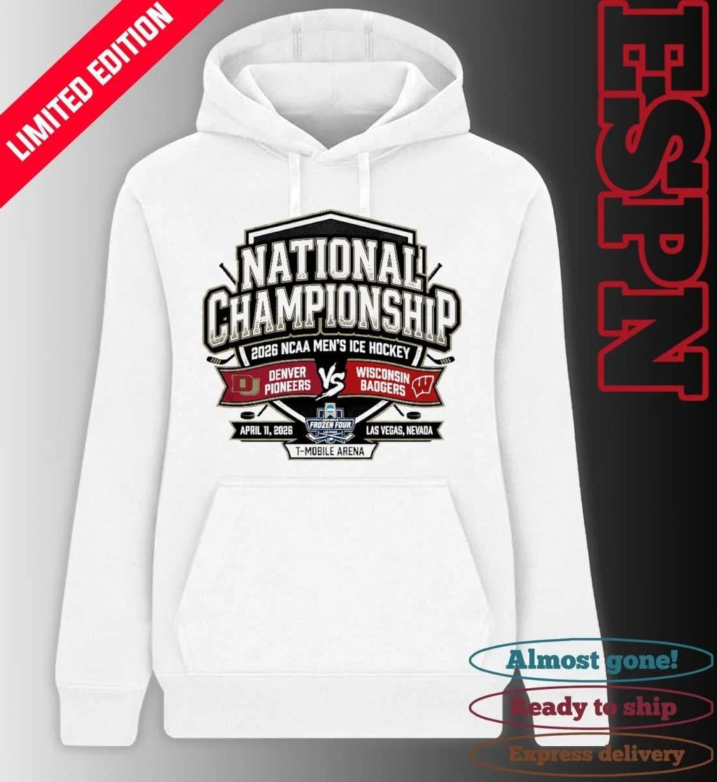 Denver Vs Wisconsin 2026 NCAA DI Men’s Ice Hockey National Championship Las Vegas T-Shirt