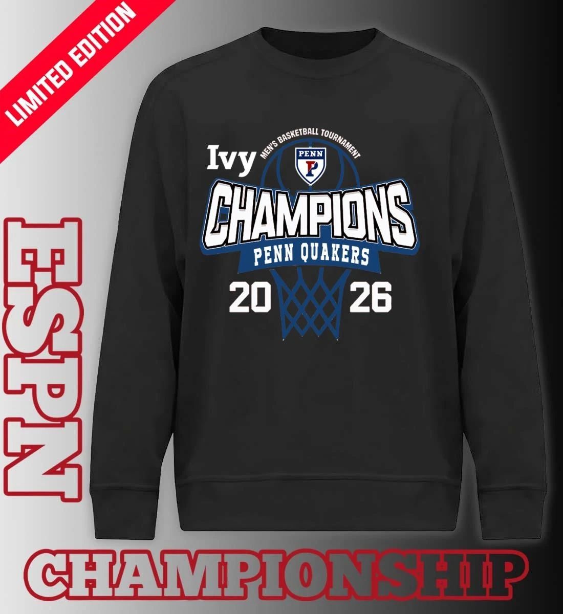 Penn Quakers 2026 Ivy League Men’s Basketball Tournament Champions Shirt