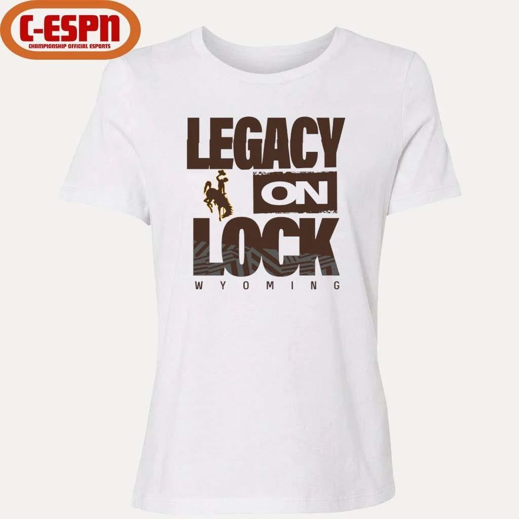 Wyoming Cowgirl Basketball Legacy On Lock Bench T-Shirt