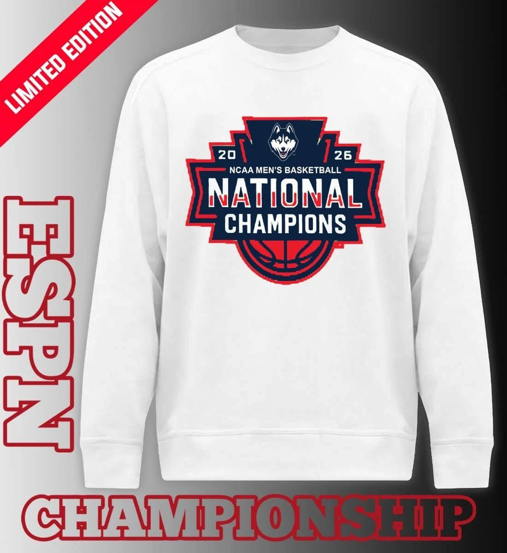 UConn Huskies 2026 NCAA DI Men’s Basketball National Champions Official Logo T-Shirt