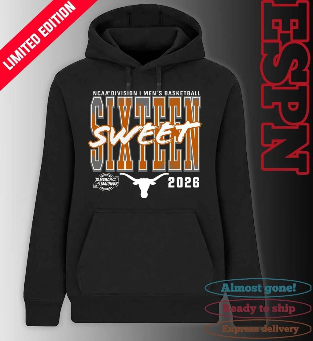 Texas Longhorns 2026 NCAA Men’s Basketball Tournament March Madness Sweet 16 T-Shirt