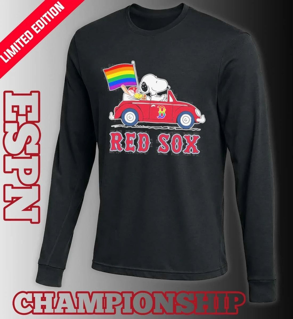 The Peanuts Driving Car X Boston Red Sox Pride Month Shirt