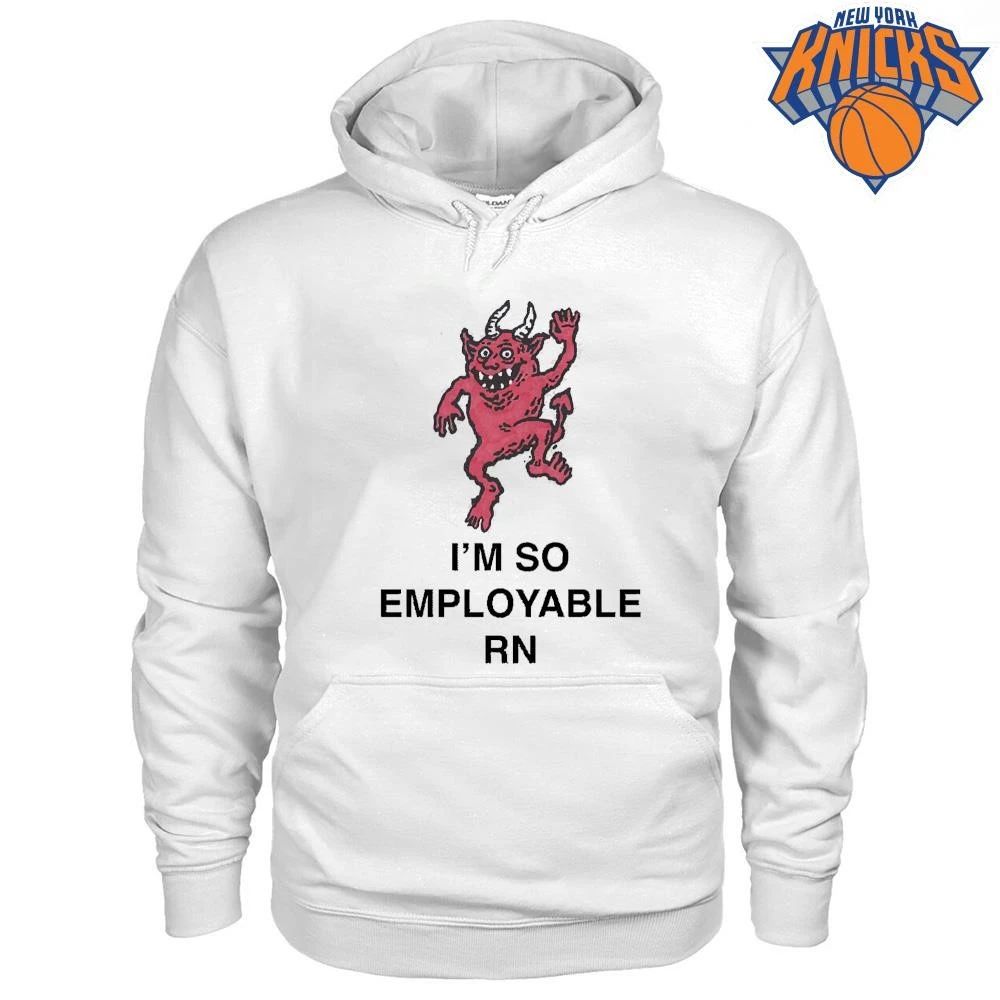 I Am So Employable RN Funny Red Devil Celebrating New Job Meme Shirt