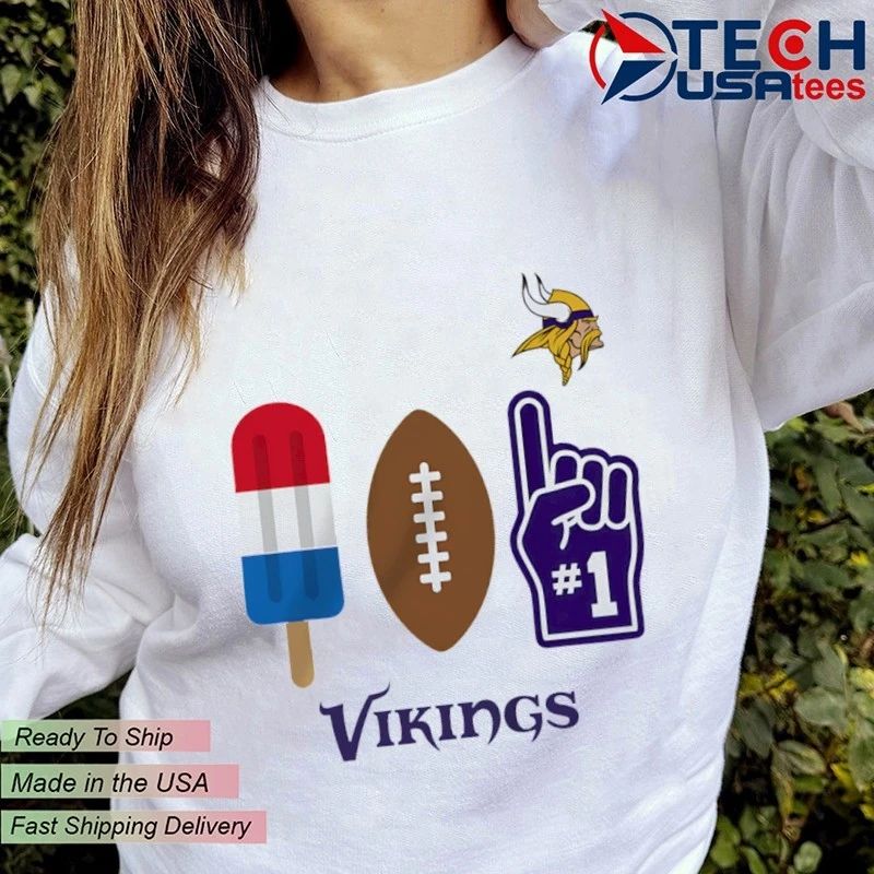 Minnesota Vikings Americana Pop popsicle football and number 1 shirt