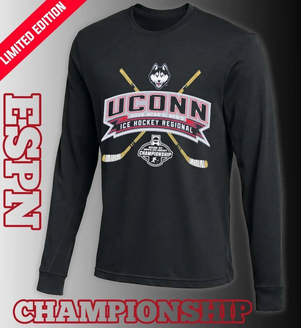 Uconn Huskies 2026 NCAA DI Men’s Ice Hockey Regionals T-Shirt