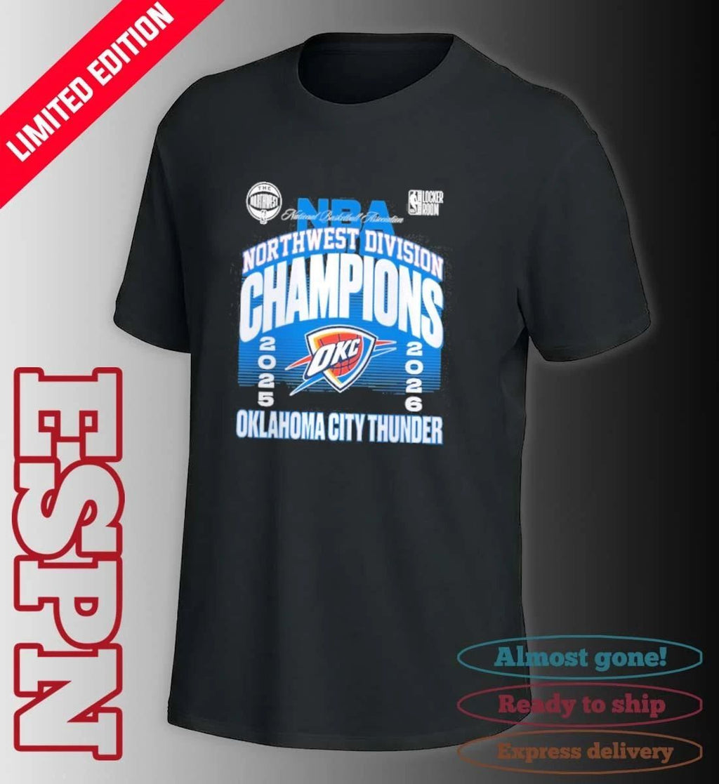 Oklahoma City Thunder 2026 NBA Northwest Division Champions Locker Room T-Shirt