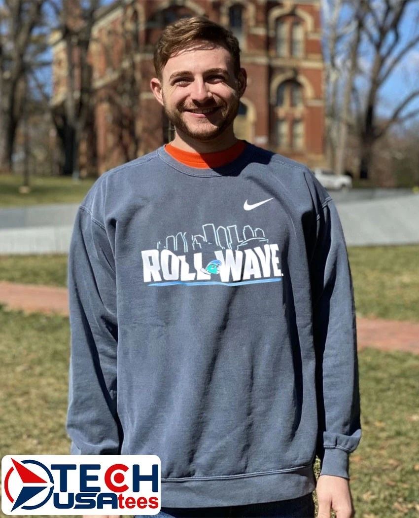 Tulane Green Wave Roll Wave skyline shirt