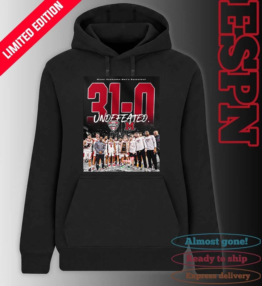 Miami RedHawks Men’s Basketball 31-0 Undefeated MAC Regular Season Champions Shirt