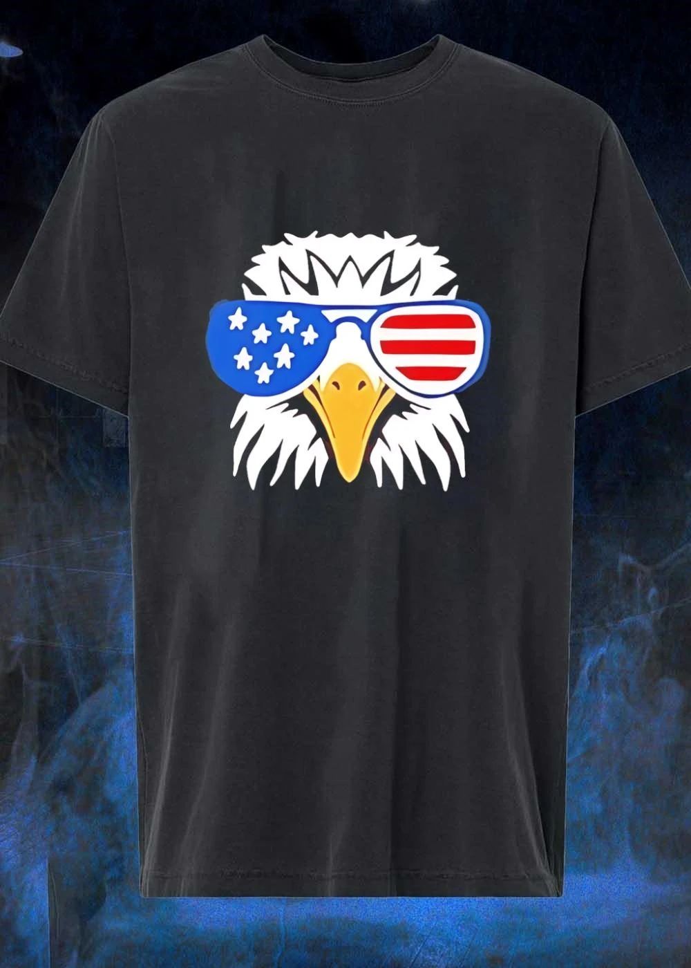 Patriotic Eagle in Flag Sunglasses American Pride Unisex T-Shirt