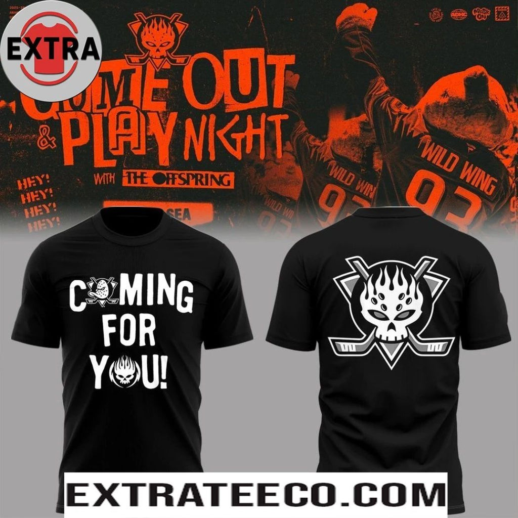 Anaheim Ducks Come Out & Play Night With The Offspring Logo Two Sided T-Shirt