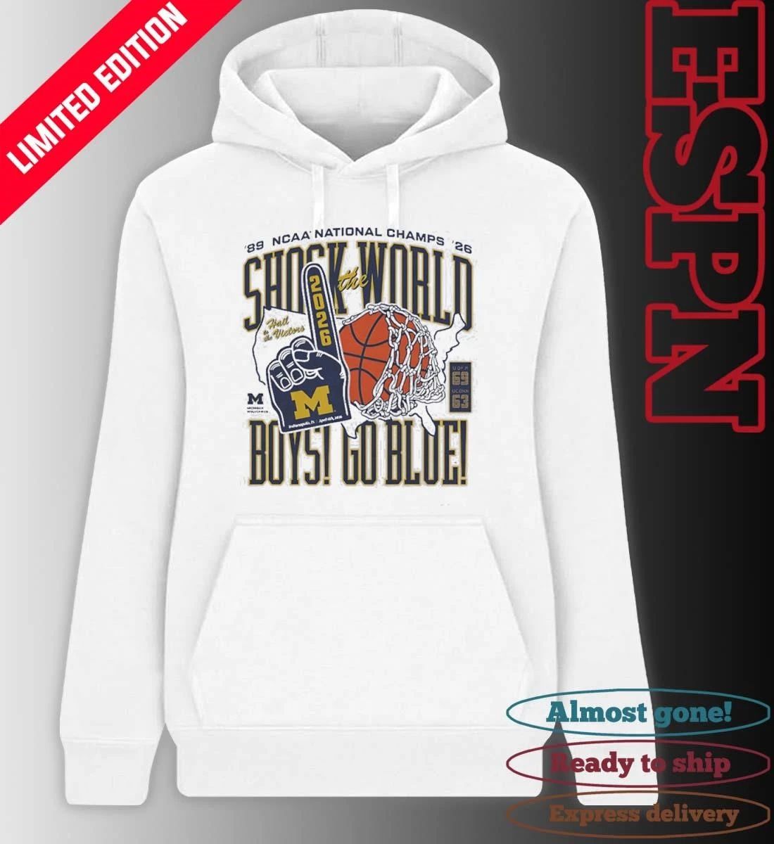 Michigan Wolverines Basketball Shock The World Boys Go Blue 2-Time National Champions shirt