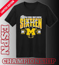 Michigan Wolverines 2026 NCAA Women’s Basketball Tournament March Madness Sweet 16 Court Shot T-Shirt