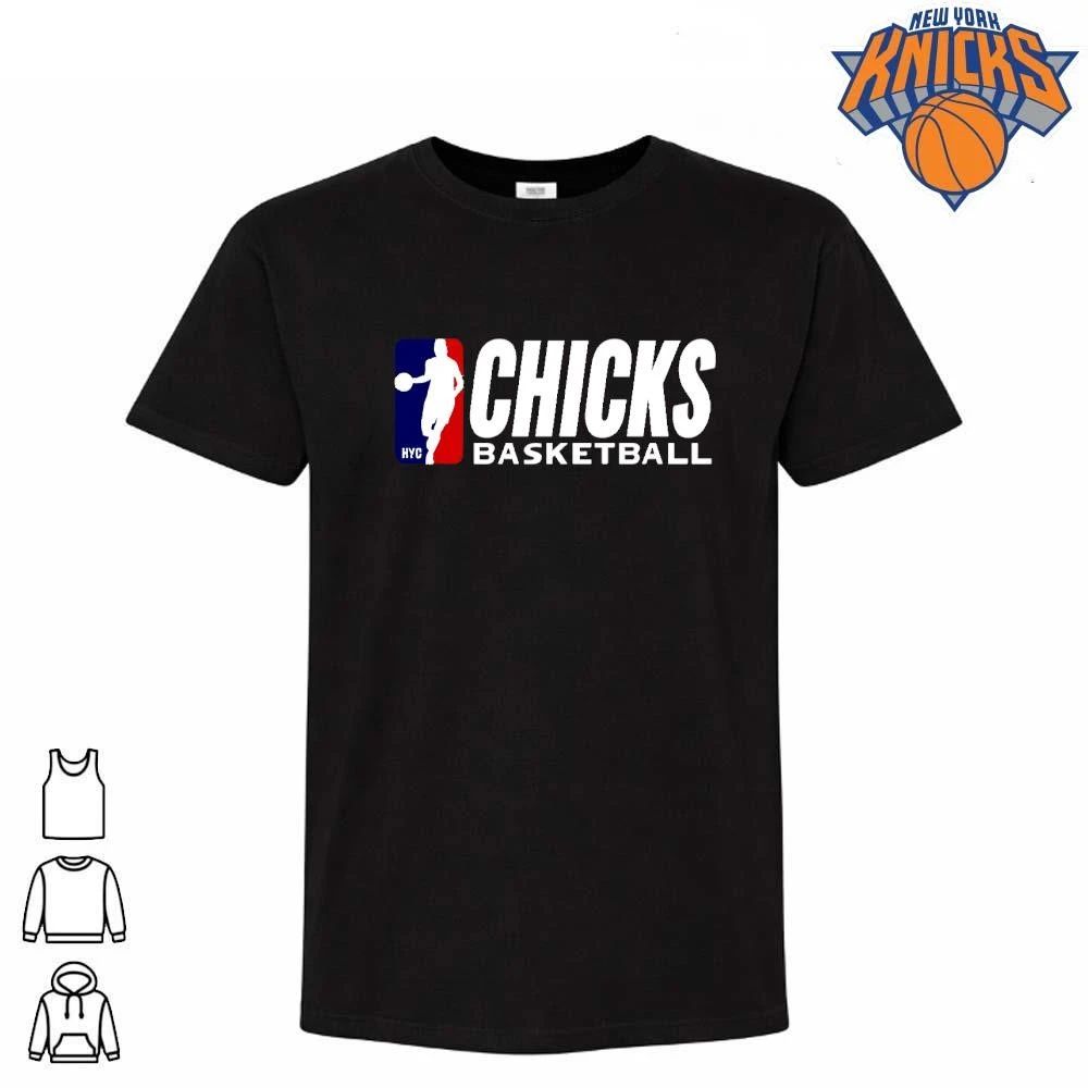 NBA Style Chicks Basketball NYC Logo Red White Blue Graphic shirt