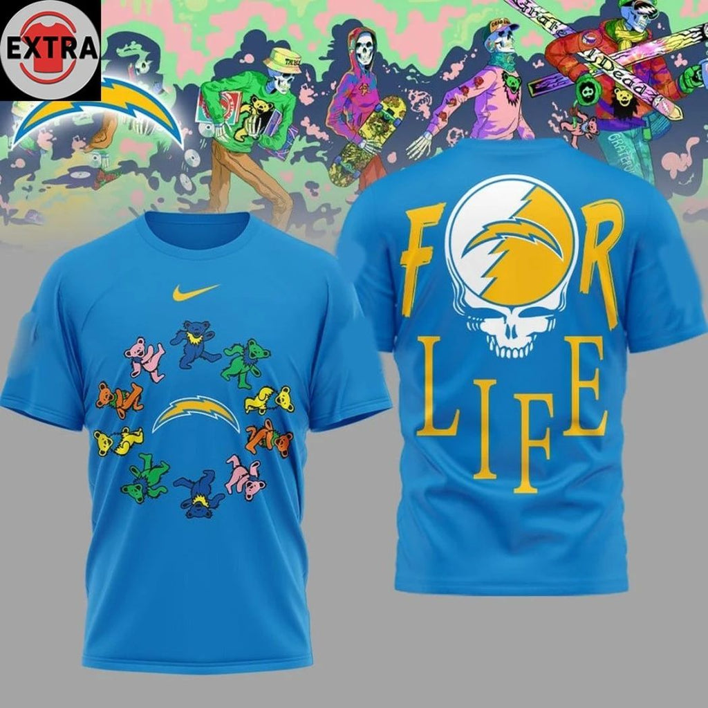 Original Los Angeles Chargers 2025-2026 Grateful Dead Forever Logo Hoodie T-Shirt