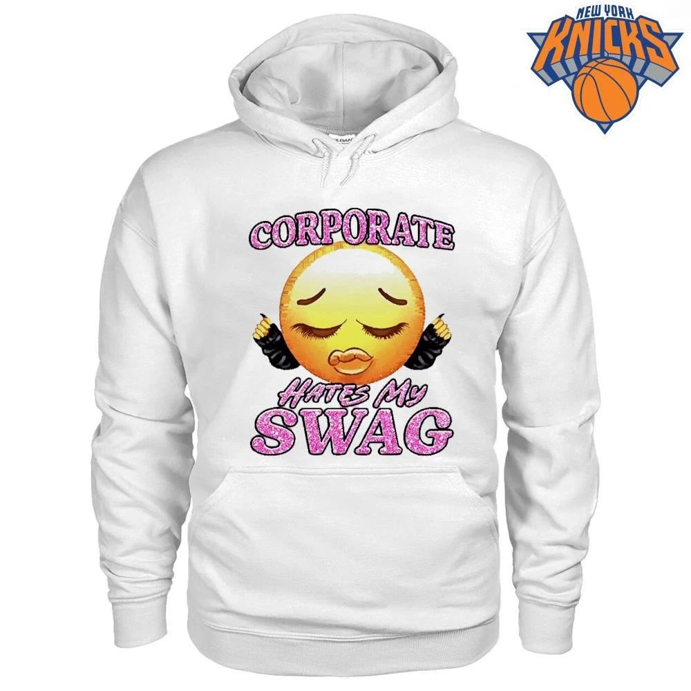 Corporate Hates My Swag Funny Sassy Y2K Emoji Meme Shirt