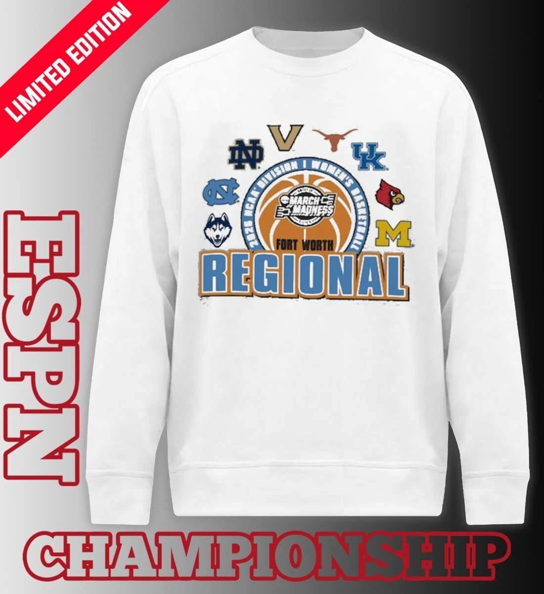 2026 NCAA DI Women’s Basketball Tournament March Madness Fort Worth Regional Teams T-Shirt