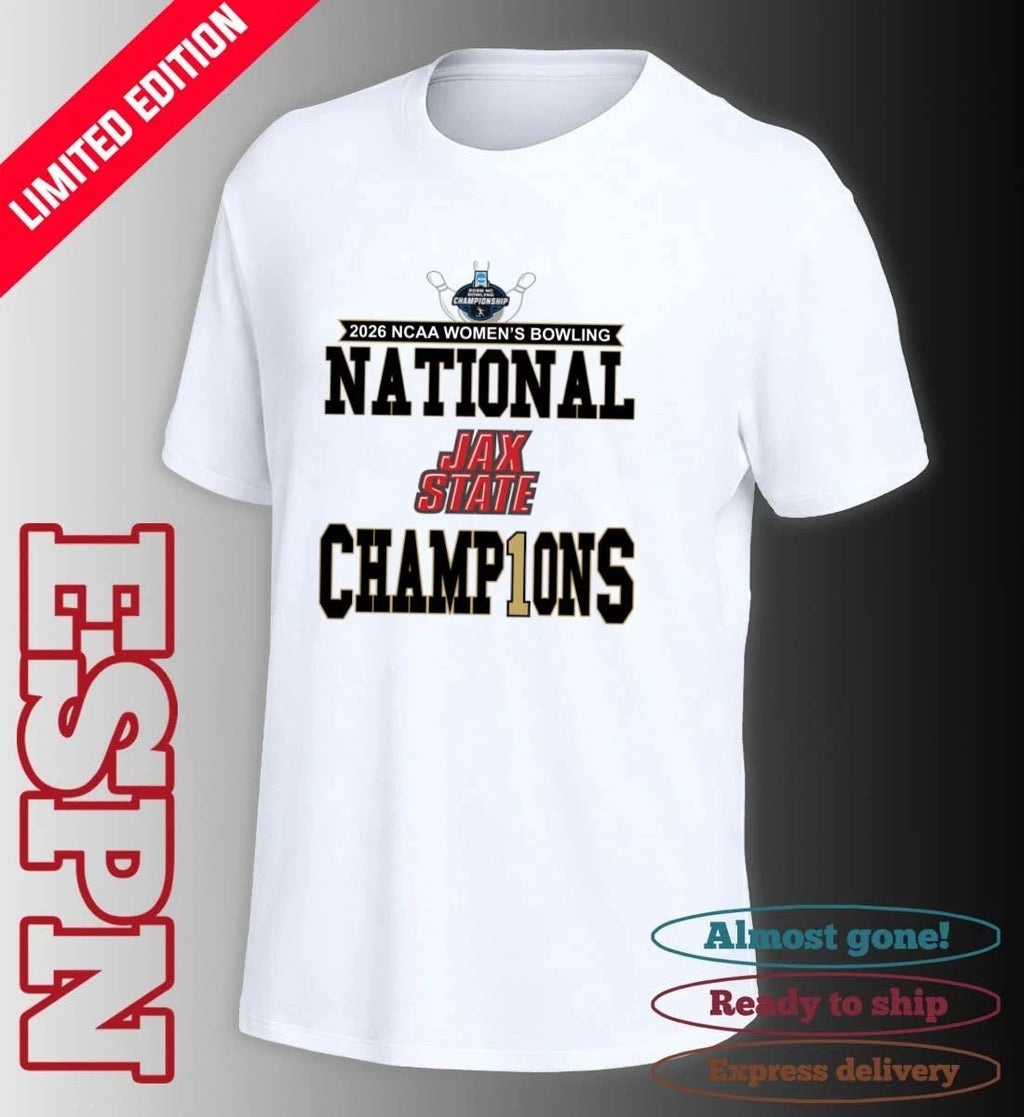 Jacksonville State Gamecocks 2026 National Collegiate Women’s Bowling National Champions Locker Room T-Shirt