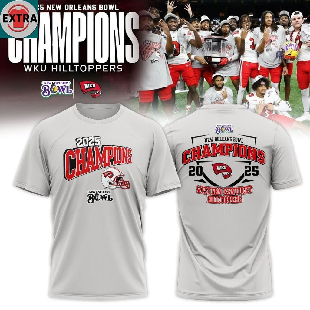 Original Western Kentucky Hilltoppers 2025 New Orleans Bowl Champions Logo Hoodie T-Shirt