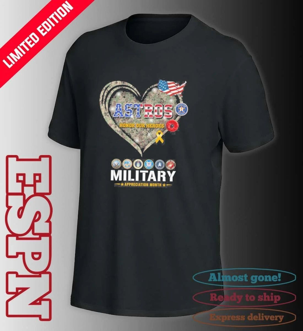Houston Astros Honor Our Heroes Military Appreciation Month Shirt