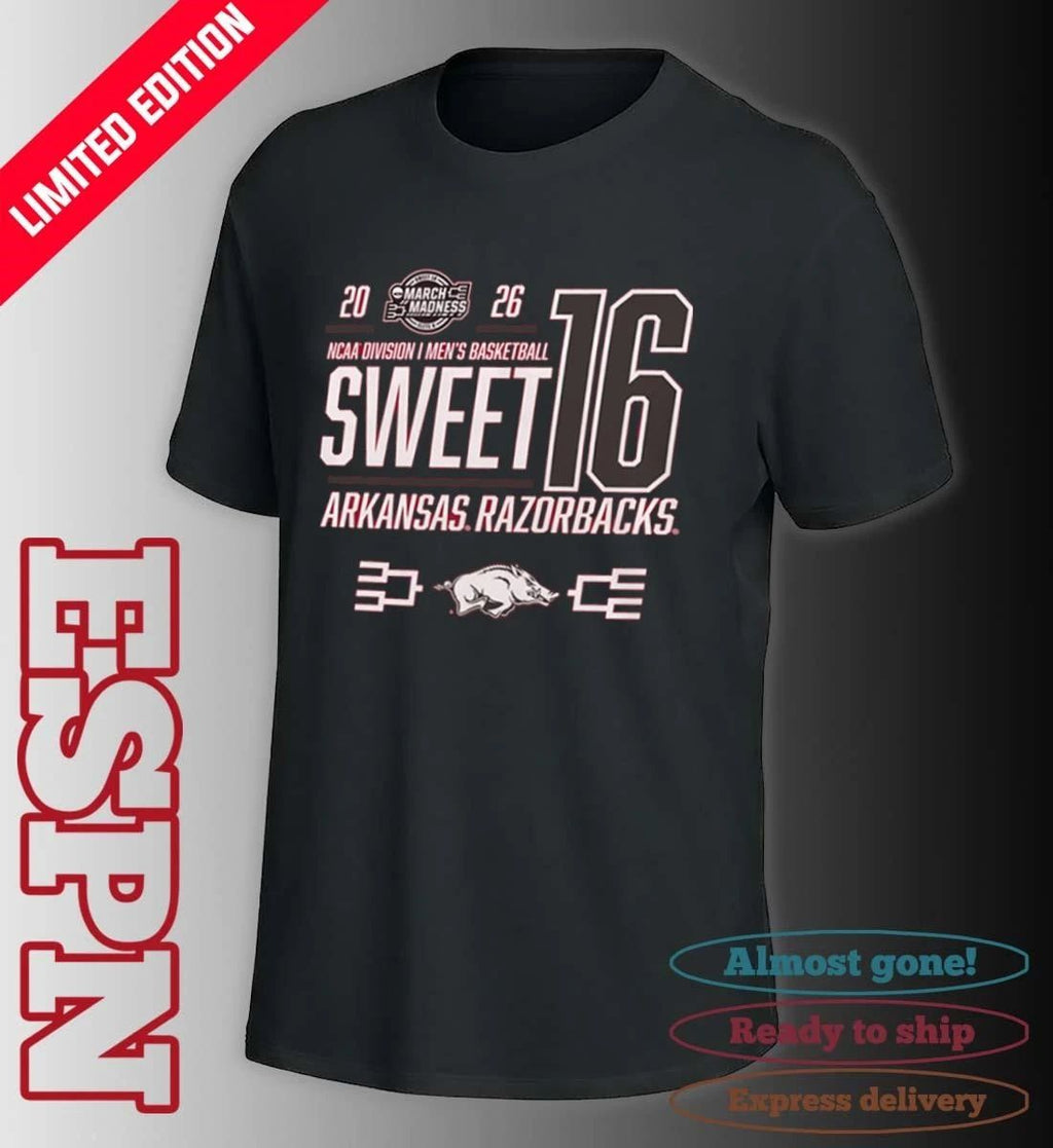 Arkansas Razorbacks 2026 NCAA March Madness Sweet 16 Bound Shirt