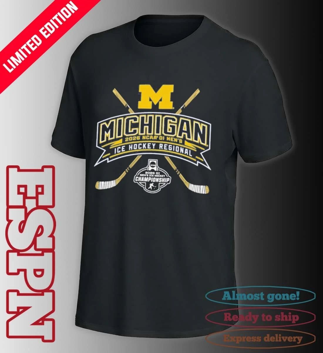 Michigan Wolverines 2026 NCAA DI Men’s Ice Hockey Regionals T-Shirt