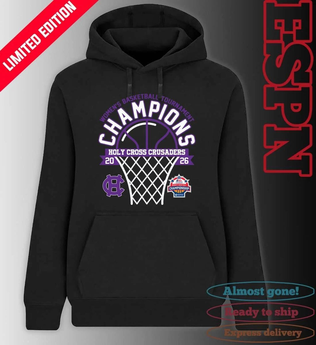 Holy Cross Crusaders 2026 Patriot League Women’s Basketball Tournament Champions Shirt
