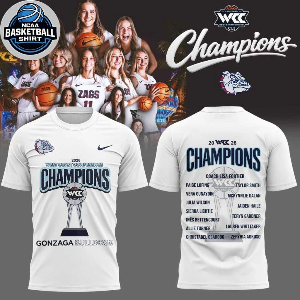 Gonzaga Men’s Basketball 2026 West Coast Conference Champions Logo Shirt