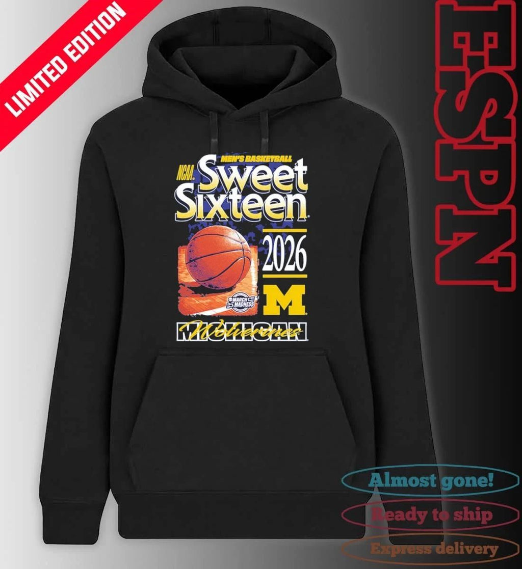 Michigan Wolverines 2026 NCAA March Madness Sweet 16 Bound Shirt