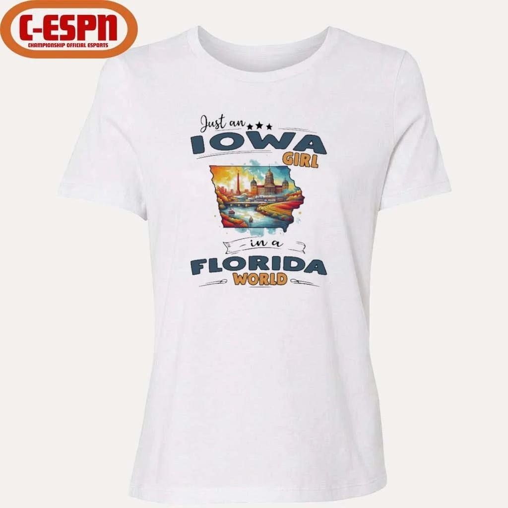 Just An Iowa Girl In A Florida World Retro Shirt
