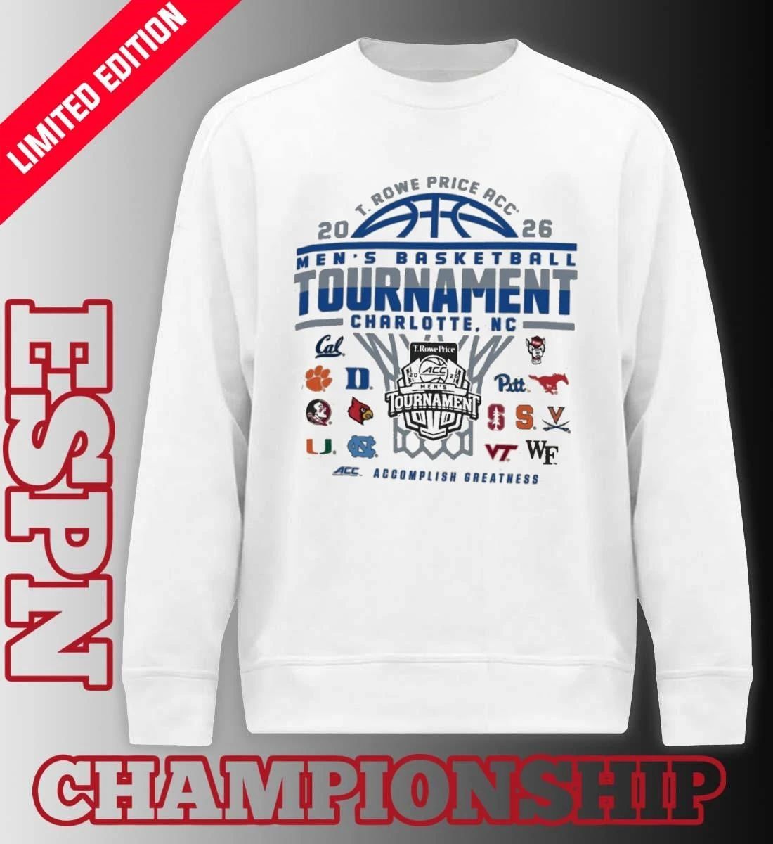 March 10-14 2026 ACC Men’s Basketball Championship T-Shirt