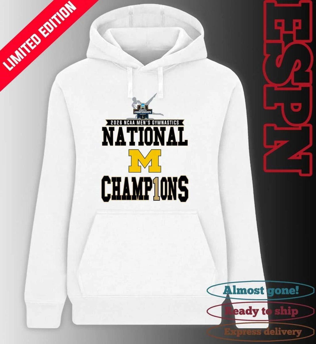 Michigan Wolverines Men’s Gymnastics 2026 NCAA National Champions Locker Room T-Shirt