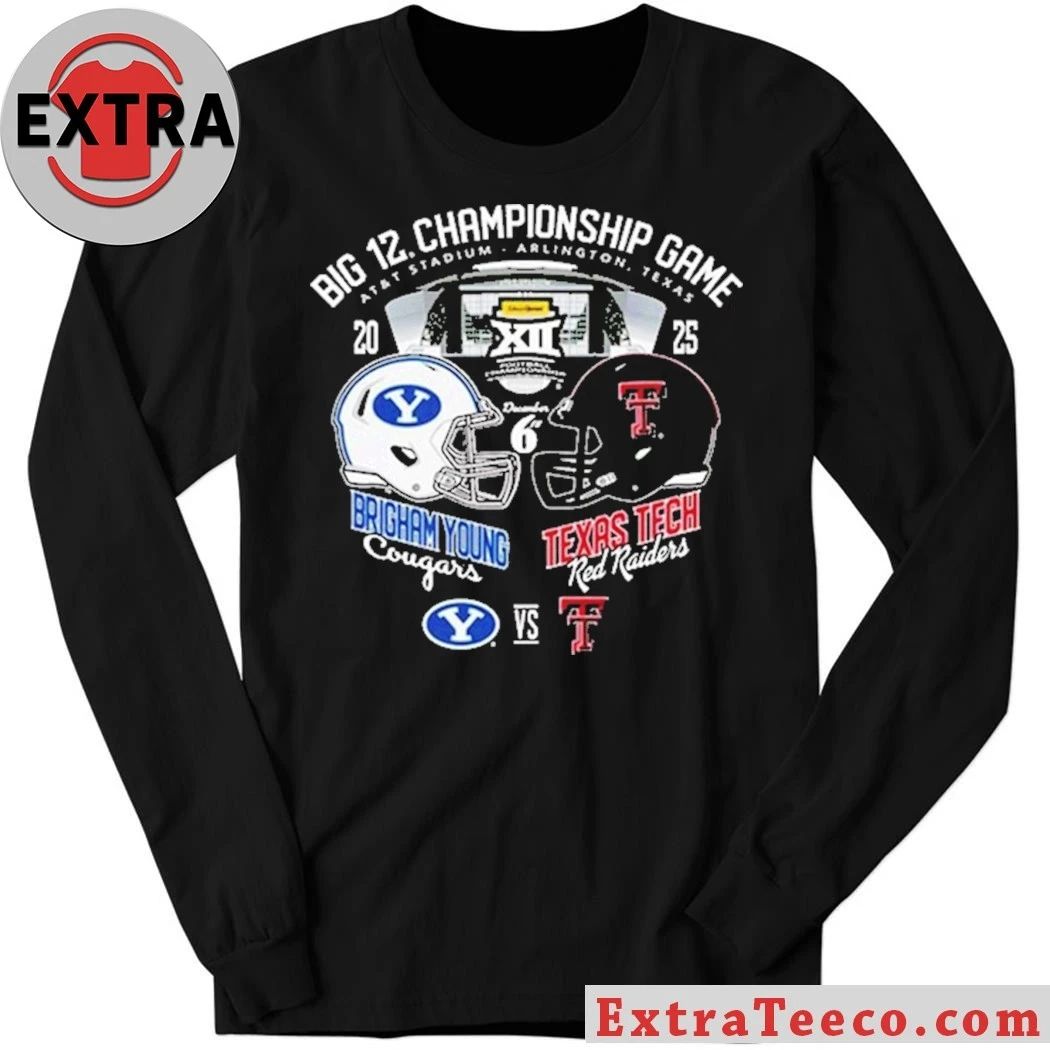 Celebrating the 2025 Big 12 Championship Final between the Texas Tech Red Raiders and Brigham Young Cougars T-Shirt