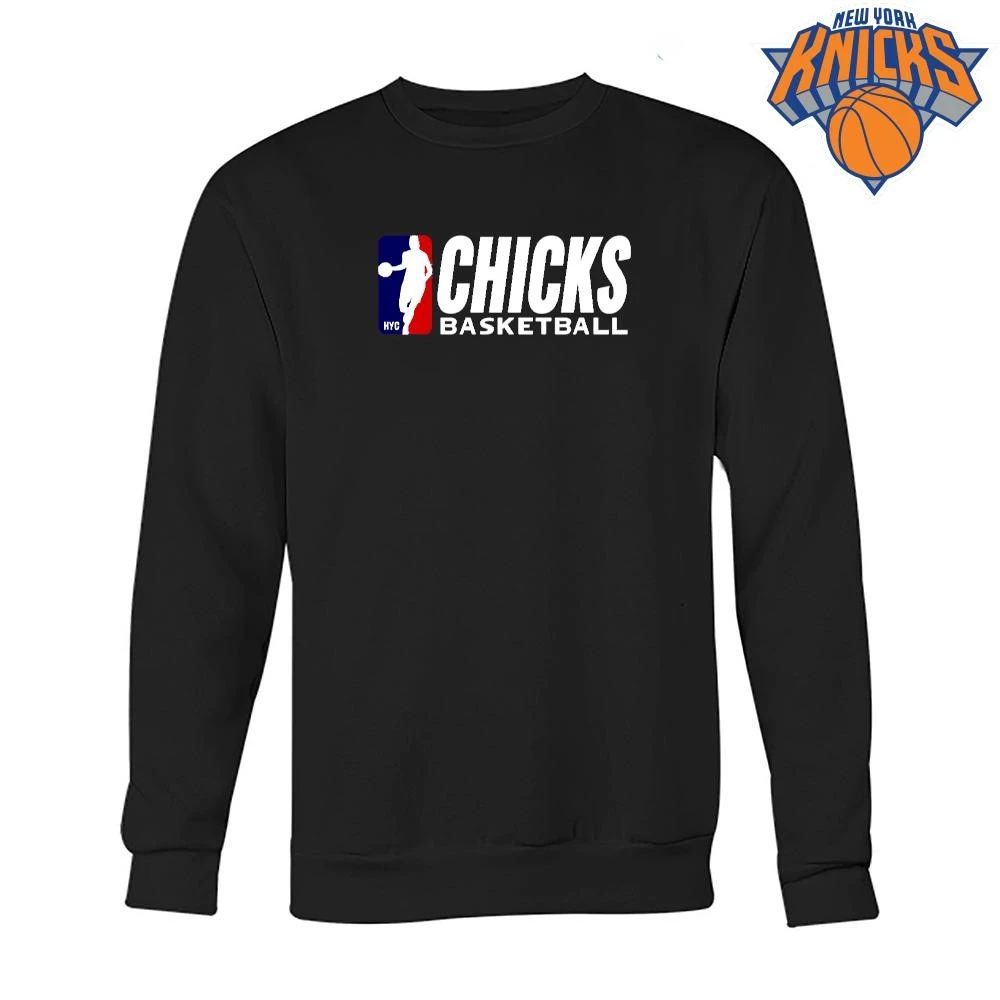 NBA Style Chicks Basketball NYC Logo Red White Blue Graphic shirt