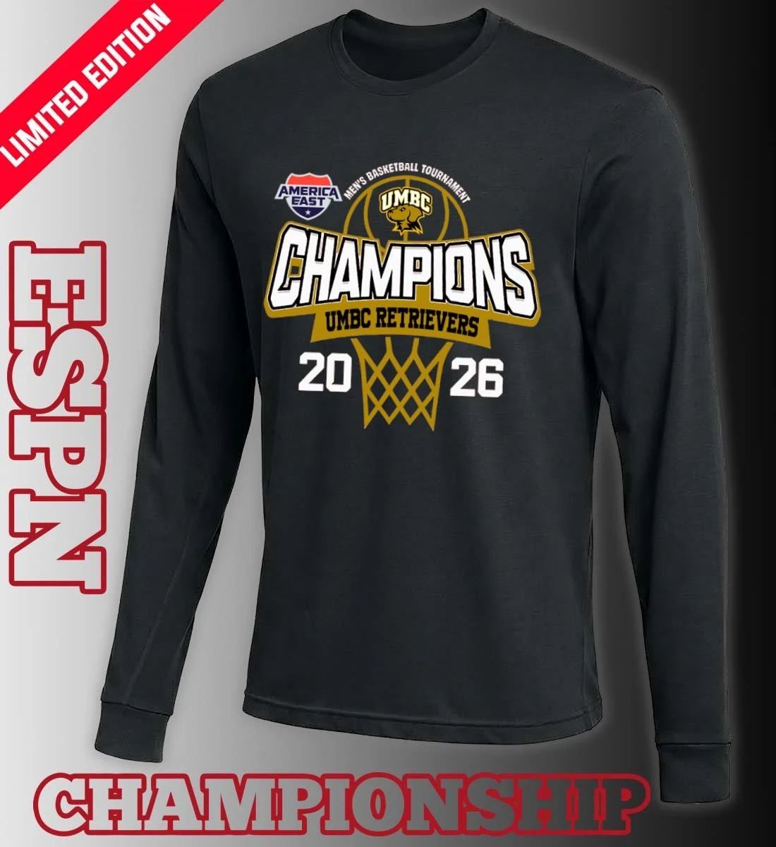 America East Conference Men’s Basketball Tournament 2026 Champions UMBC Retrievers T-Shirt