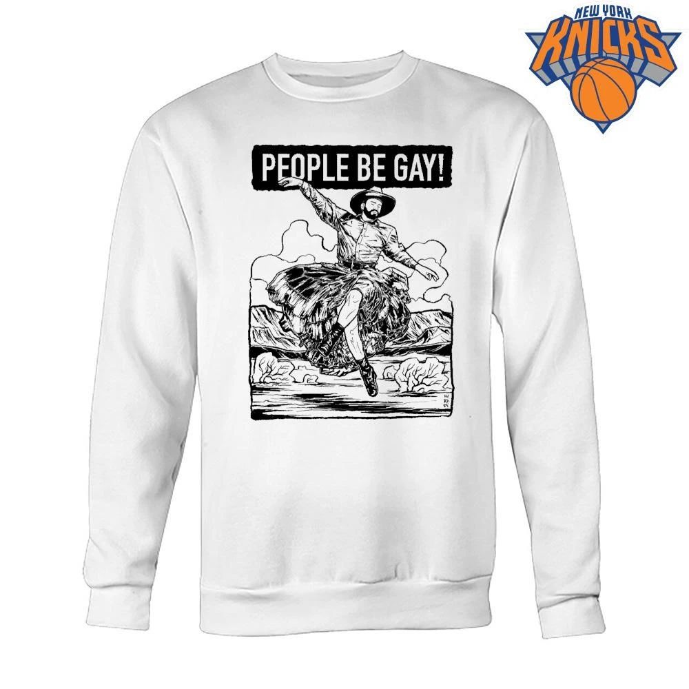 People Be Gay Dancing Cowboy Western Pride Graphic Shirt