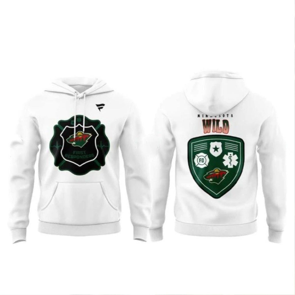 Minnesota Wild x First Responders 2026 Night Firefighters Hoodie T-Shirt