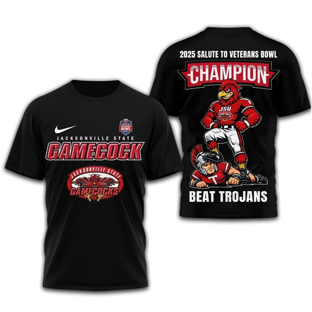 Jacksonville State Gamecocks Ncaa 2025 Salute To Veterans Bowl Logo Shirt