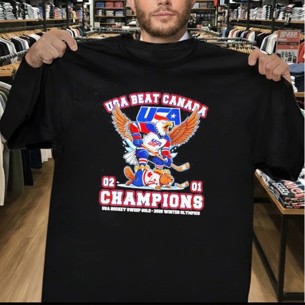USA beat Canada 2-1 Champions USA Hockey Sweep Gold 2026 Winter Olympics Shirt