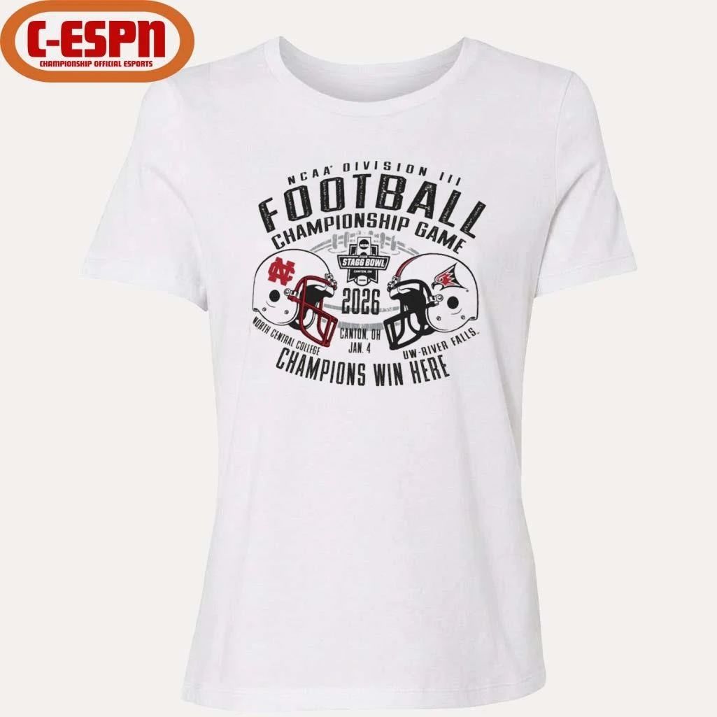 North Central Cardinals Vs UW-River Falls 2025 NCAA DIII Football Championship Game Matchup Shirt