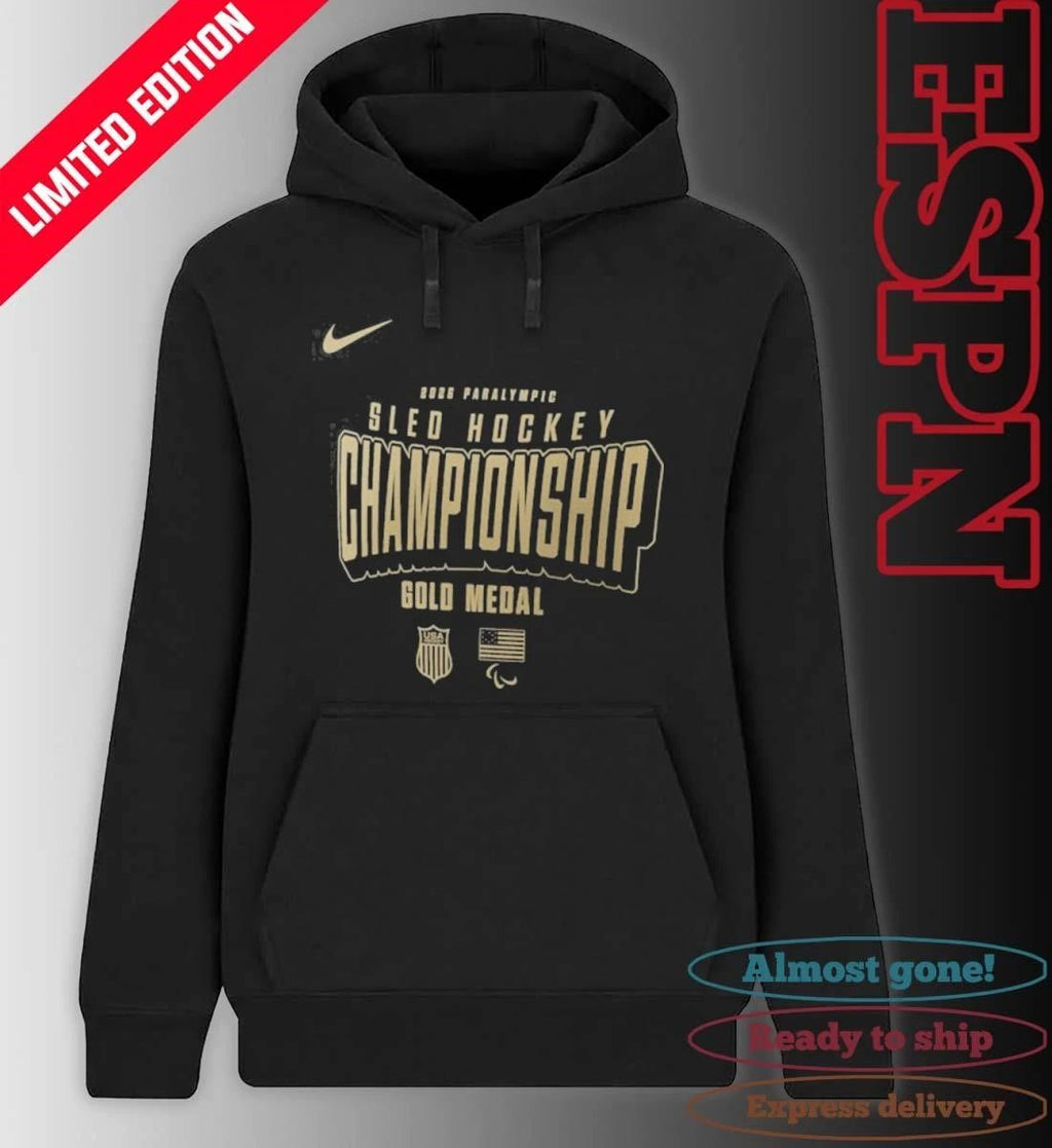 US National Sled Hockey 2026 Winter Olympics Gold Medal Champions T-Shirt