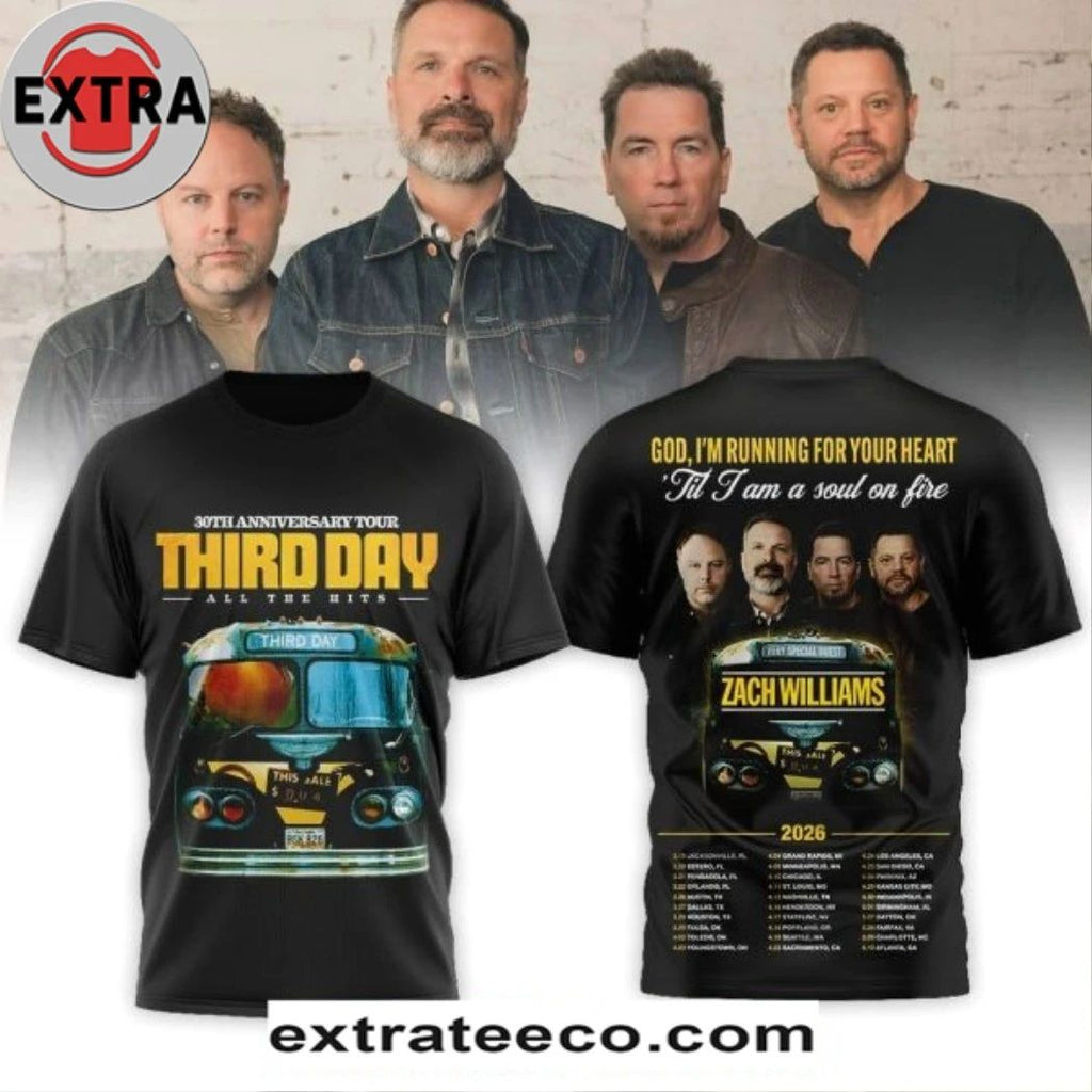 30th Anniversary Tour Third Day All The Hits 2026 T-shirt