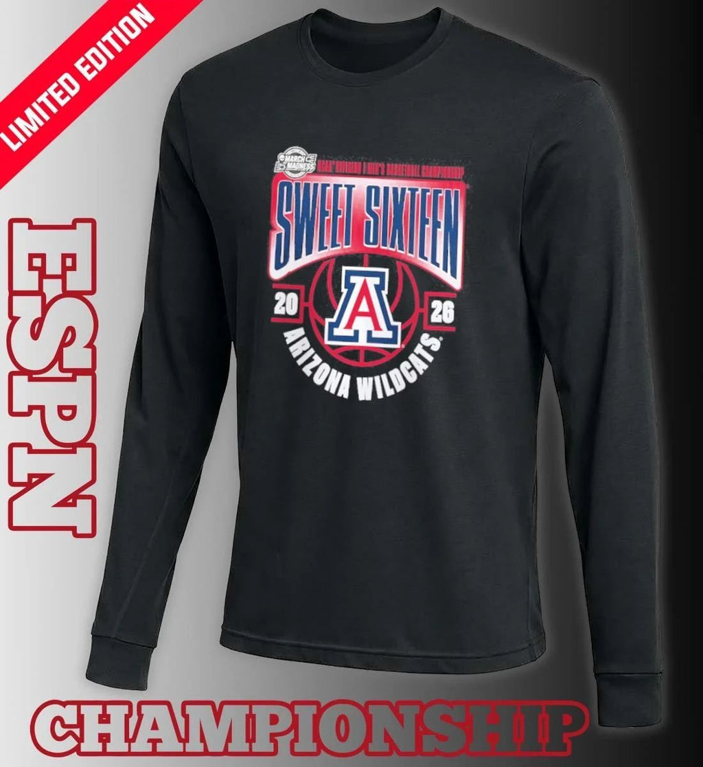Arizona Wildcats 2026 NCAA Men’s Basketball Tournament March Madness Sweet 16 T-Shirt