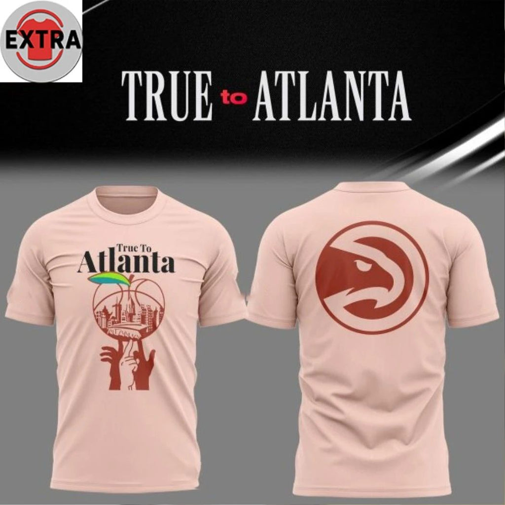 Atlanta Hawks City Night True To Atlanta 2026 Logo Two Sided T-shirt