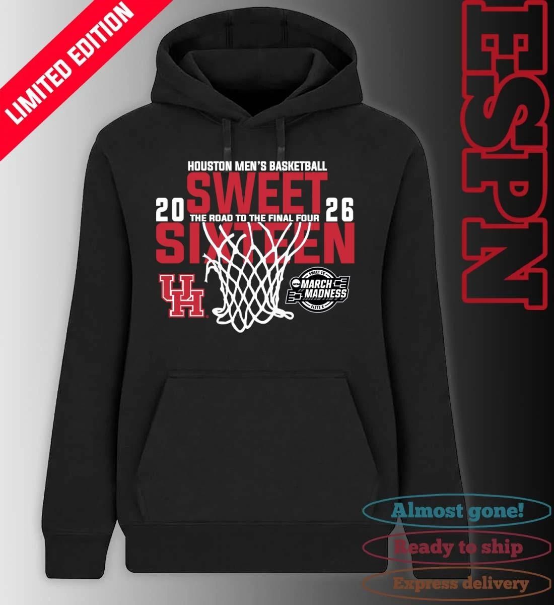 Houston Men’s Basketball 2026 Sweet Sixteen The Road To The Final Four Shirt