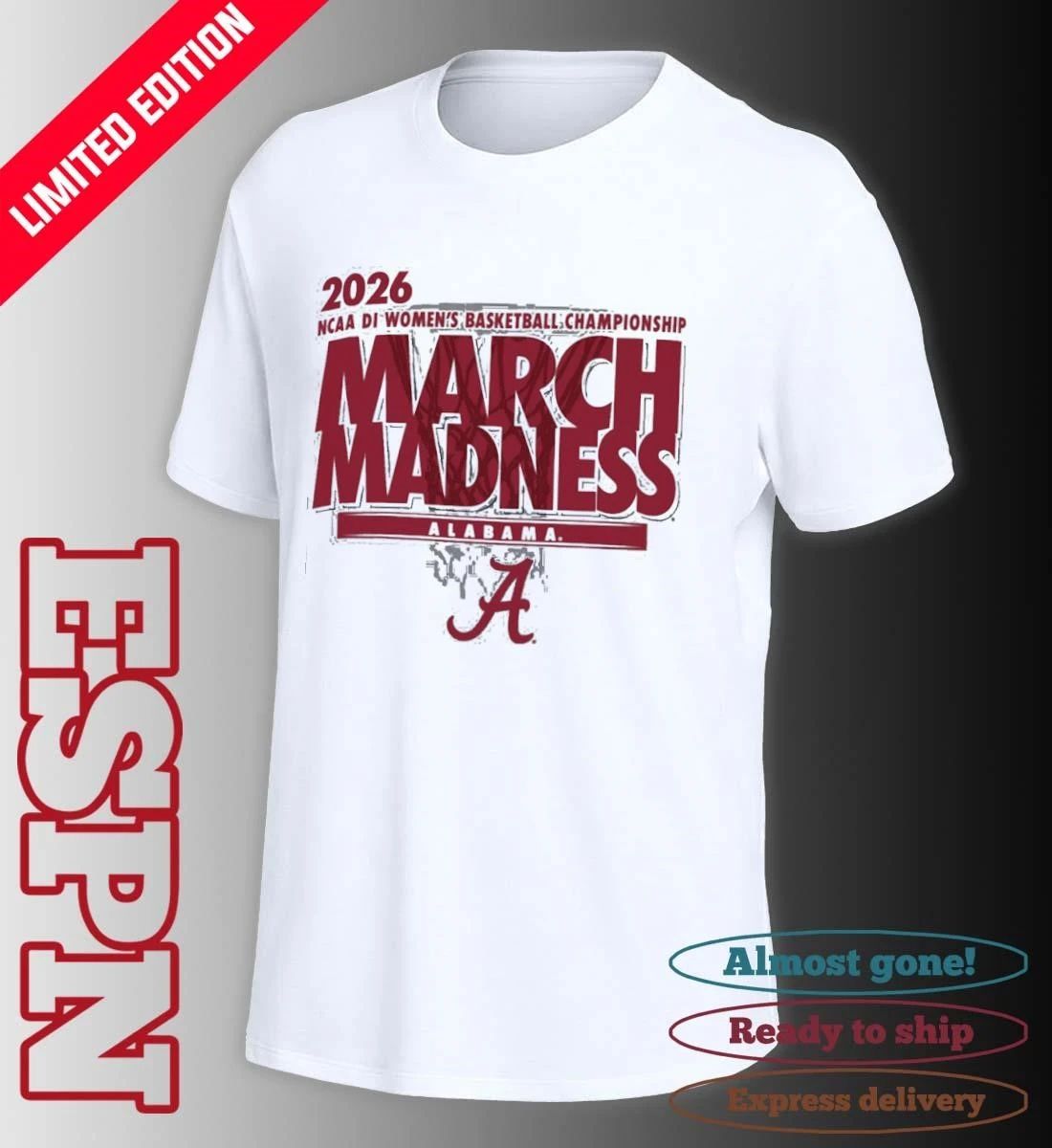 Alabama Women’s Basketball Single Team 2026 NCAA March Madness Shirt