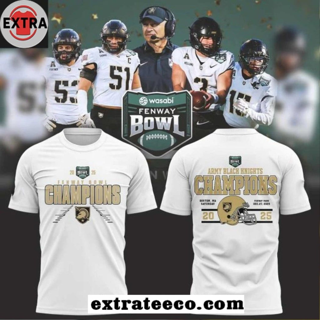Original Army Black Knights Fenway Bowl Champions 2025 NCAA Hoodie T-Shirt
