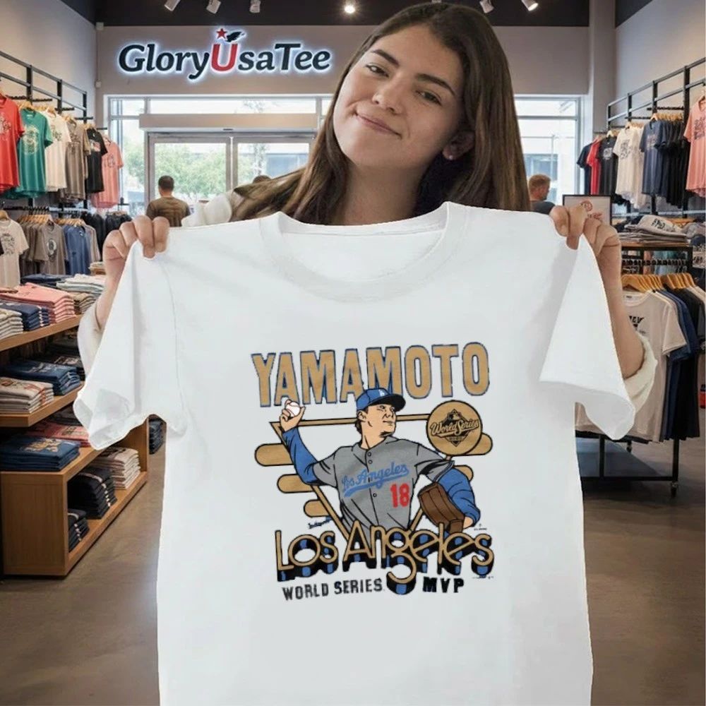 Los Angeles Dodgers Yoshinobu Yamamoto Homage Royal 2026 Gold Collection World Series MVP Tri-Blend T-Shirt