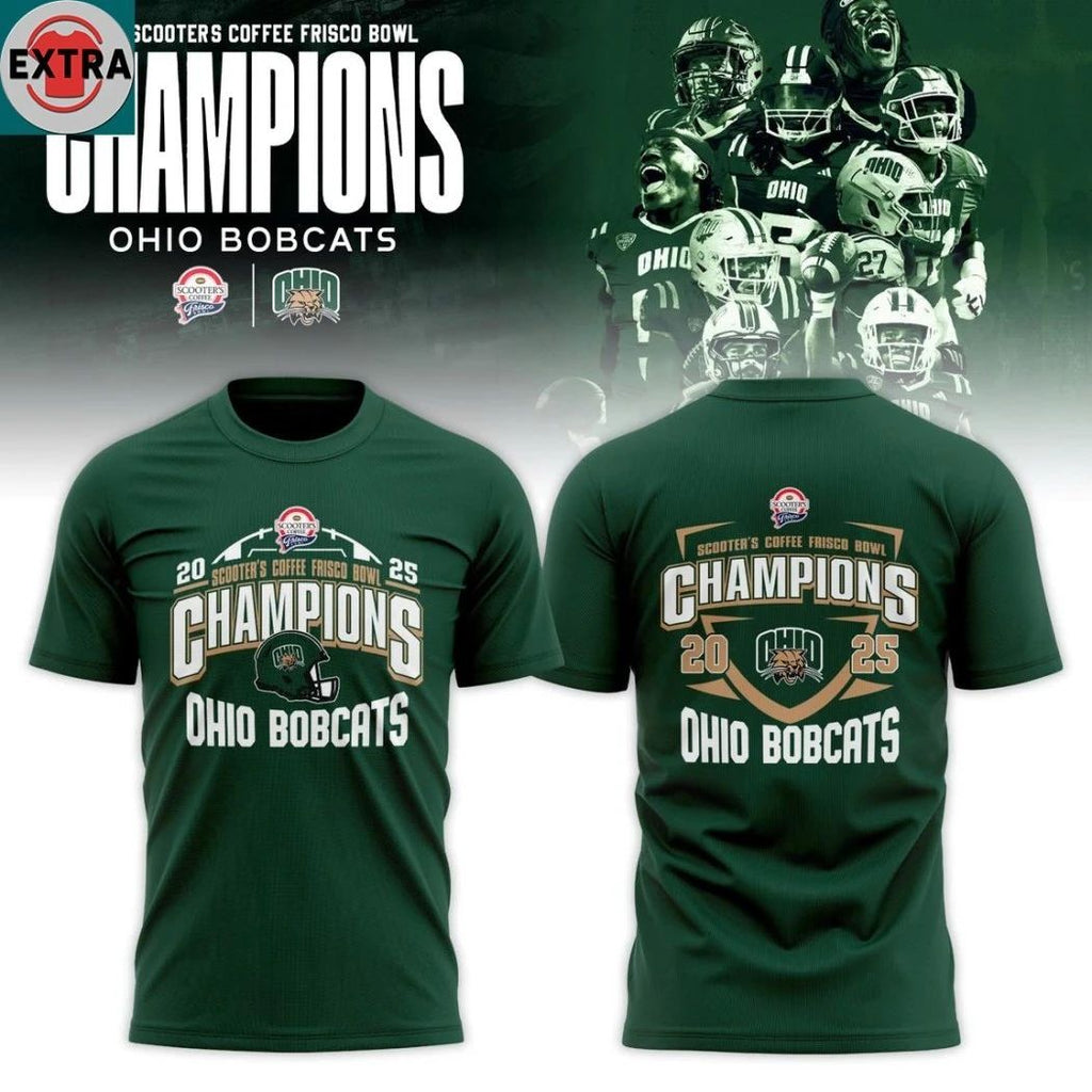 Ohio Bobcats Scooter’s Coffee Frisco Bowl Champion 2025 Logo Hoodie T-Shirt