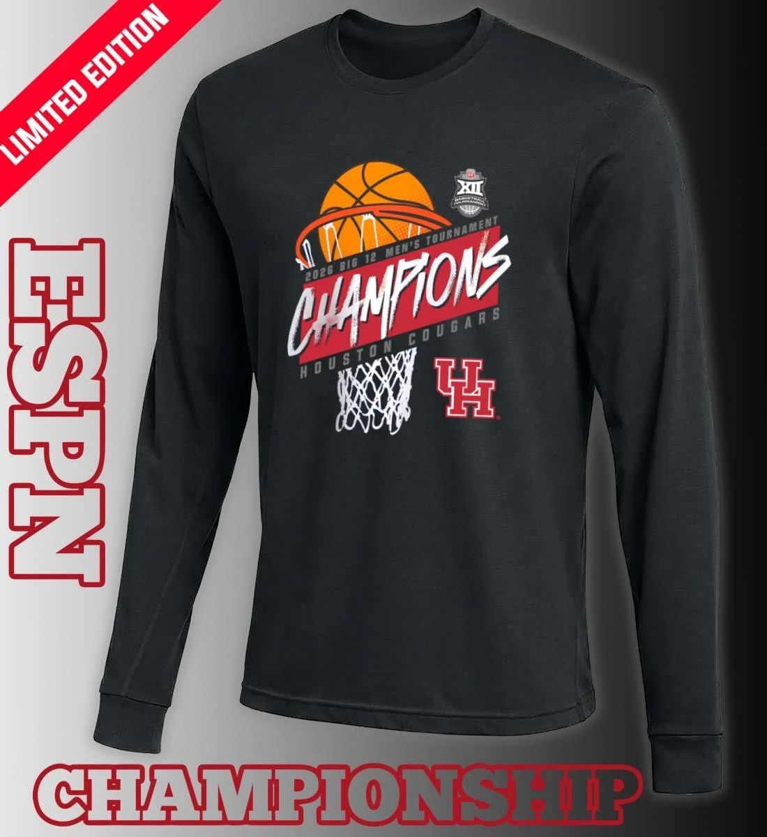 Houston Men’s Basketball Big 12 Conference Tournament Champions 2026 T-Shirt