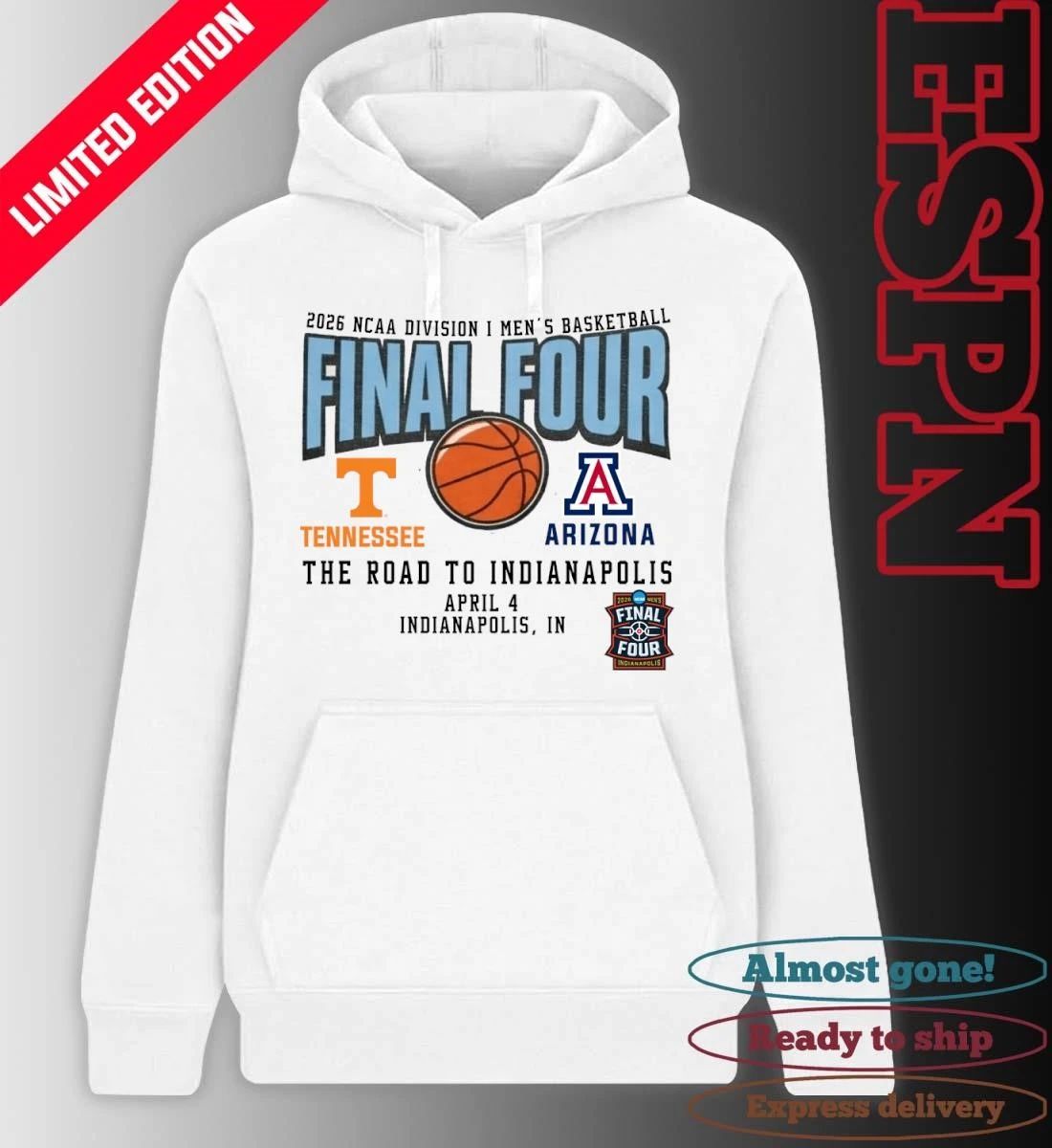 Tennessee Volunteers Vs Arizona Wildcats 2026 NCAA DI Men’s Basketball Tournament March Madness Final 4 T-Shirt